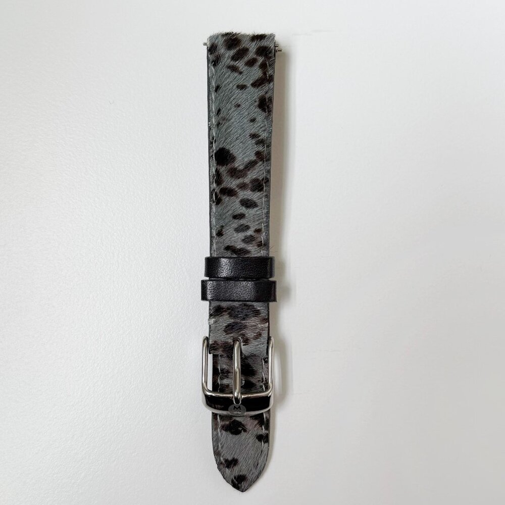 MICHELE 16mm Leather and Cheetah print Calf-hair Watch Strap